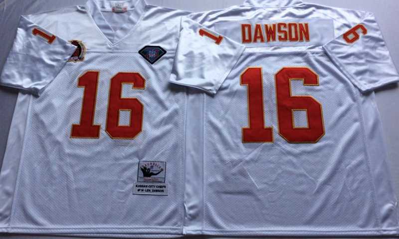 Chiefs 16 Lake Dawson White M&N Throwback Jersey->nfl m&n throwback->NFL Jersey